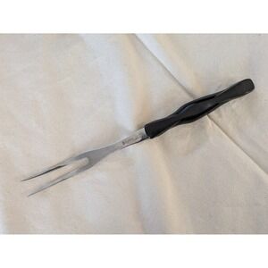 Cutco 1727 KC Turning Fork Black Handle Made in USA Stainless Steel Meat Fork